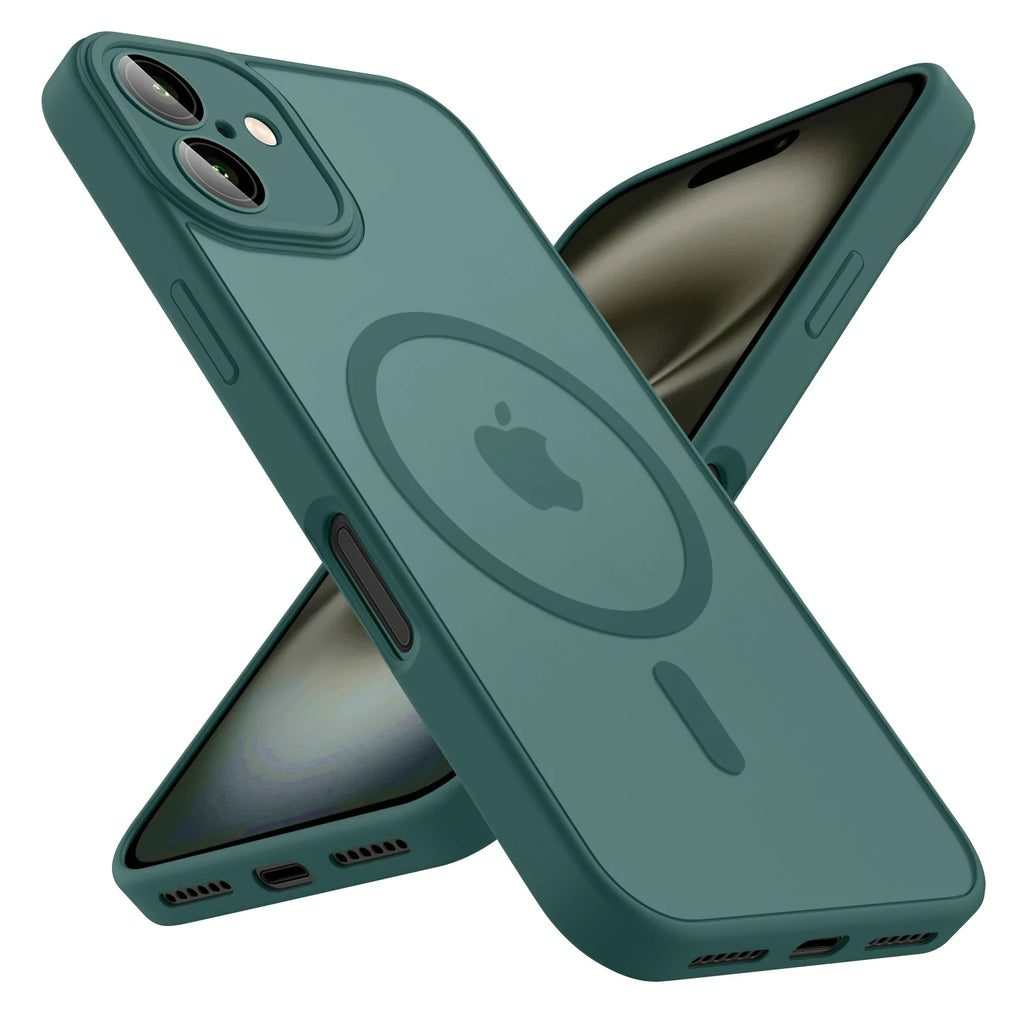Luxury Frosted Phone Case For iPhone 17 16 15 14 13 12 11 Pro Max 16 15 Plus 17 Air For Magsafe Matte Transparent Magnetic Cover