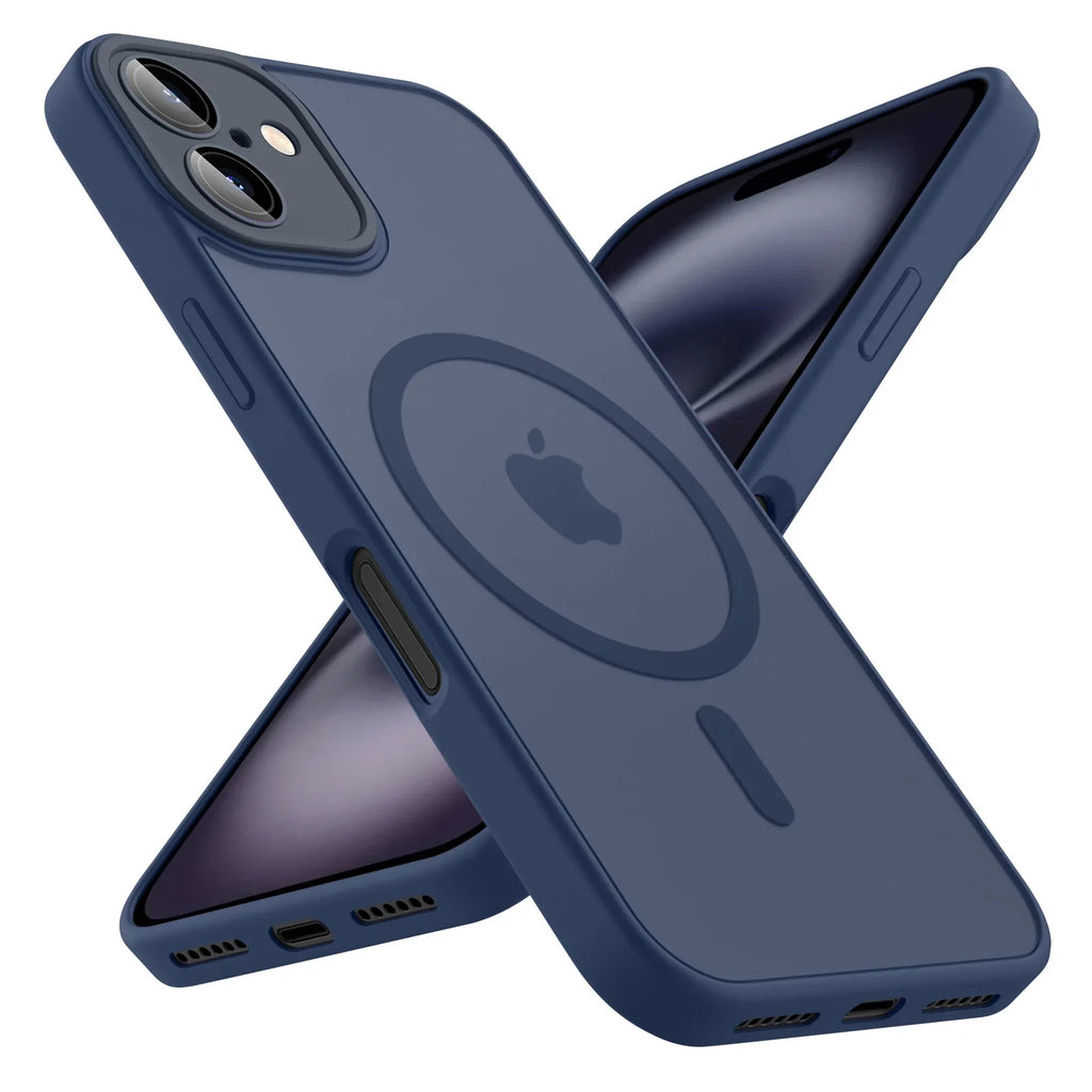 Luxury Frosted Phone Case For iPhone 17 16 15 14 13 12 11 Pro Max 16 15 Plus 17 Air For Magsafe Matte Transparent Magnetic Cover